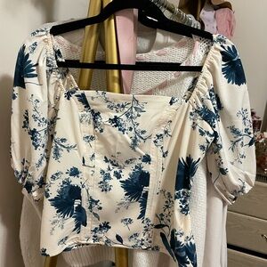 Abercrombie & Fitch Blue Floral Top